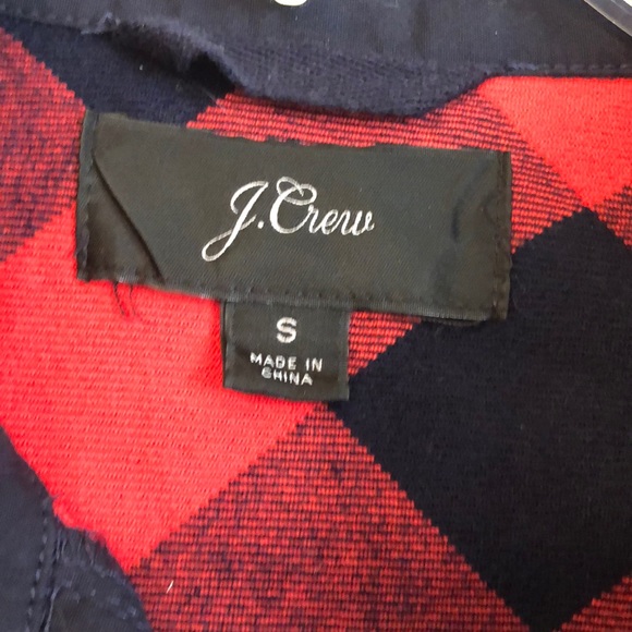 J.Crew black and red plaid shacket shirt-jacket wool blend- NWOT Sz S - Picture 4 of 7